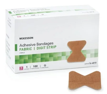 McKesson McKesson Adhesive Strip 1.7 X 2 Inch Fabric Fingertip Tan Sterile – 16-4818