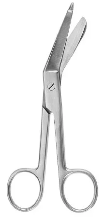 McKesson McKesson Argent Bandage Scissors Lister 5-1/2 Inch Surgical Grade Stainless Steel NonSterile Finger Ring Handle Angled Blunt/Blunt – 43-1-231