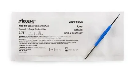 McKesson McKesson Argent Electrosurgical Electrode 2-3/4 Inch Coated Stainless Steel Modified Needle Disposable Sterile – 22-ES38T