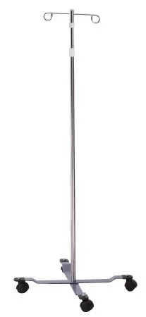 McKesson McKesson IV Stand Floor Stand 2-Hook 4-Leg, Dual-Wheel Nylon Casters, 22 Inch Epoxy-Coated Steel Base – 81-11300