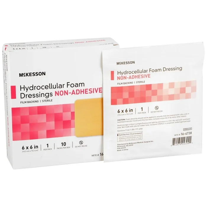 McKesson Nonadhesive without Border Foam Dressing, 6 x 6 Inch