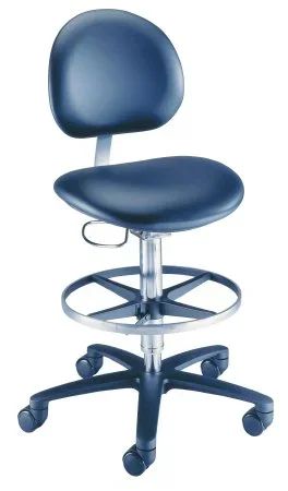 McKesson Select Exam Stool Backrest Pneumatic Height Adjustment 5 Casters Black – 4865-HAM114