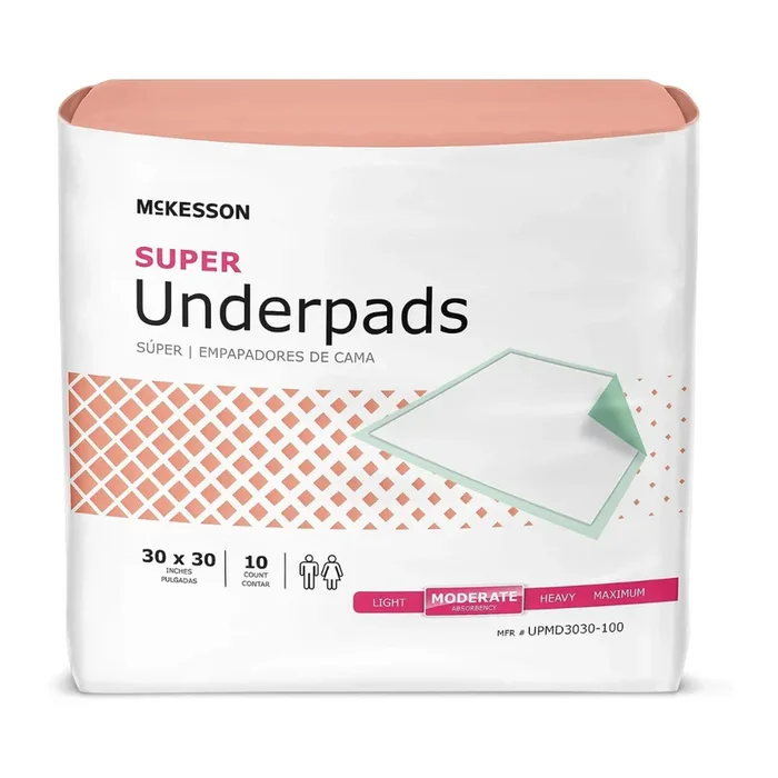 McKesson StayDry Regular Underpads – Disposable Moderate Absorbency