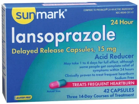 McKesson sunmark Antacid 15 mg Strength Delayed-Release Capsule 42 per Box – 49348030161