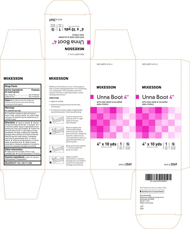 McKesson Unna Boot 2069 4 Inch X 10 Yard Cotton Zinc Oxide, Calamine NonSterile, 1 Count