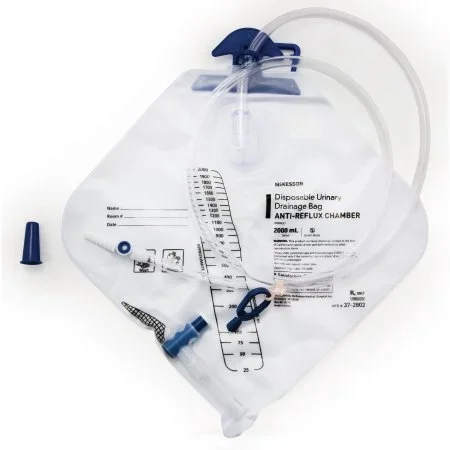 McKesson Urinary Drain Bag with Anti-Reflux Valve, Sterile, 2000 mL, Vinyl
