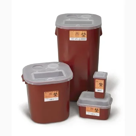 Medegen Medical Products LLC Sharps Container 1-Piece 25-1/2 H X 13-1/2 W X 13-1/2 D Inch 16 Gallon Red Vertical Entry Lid – 8716
