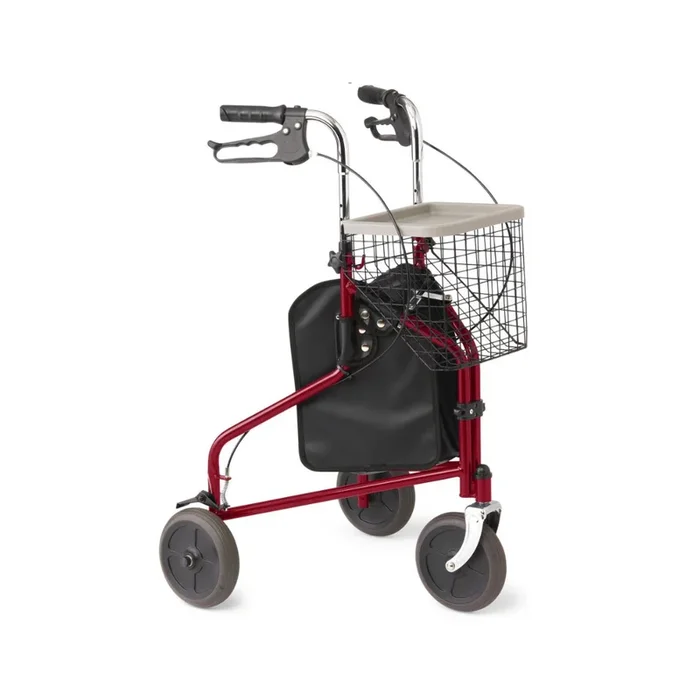 Medline 3-Wheel Steel Rollator Rolling Walker