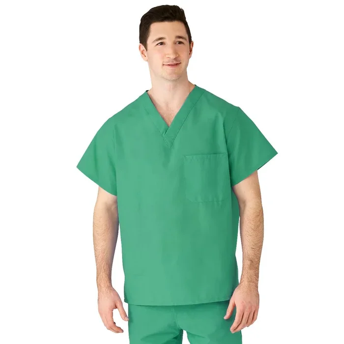 Medline AngelStat Unisex Reversible V-Neck 2 Pocket Scrub Top With Medline – Jade