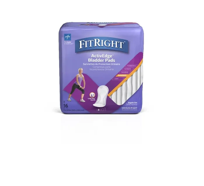 Medline FitRight ActivEdge Women’s Bladder Control Pads