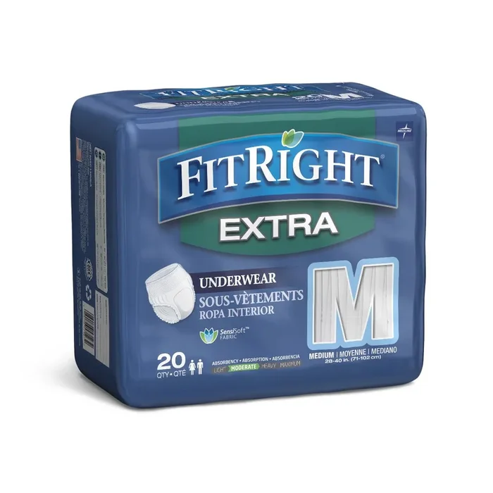 Medline FitRight Latex Free Soft Fabric Extra Protective Underwear