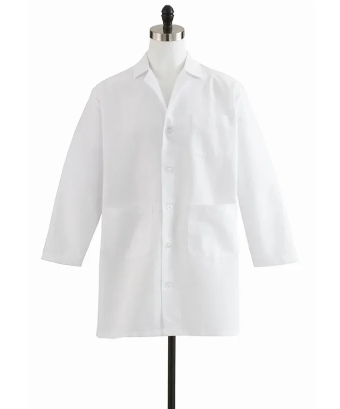 Medline Men’s Staff Length Poplin White Polyester Lab Coat