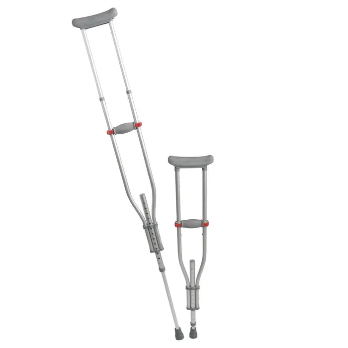 Medline Quick-Fit Aluminum Crutches – Height Adjustable 4’7″ to 6’7″