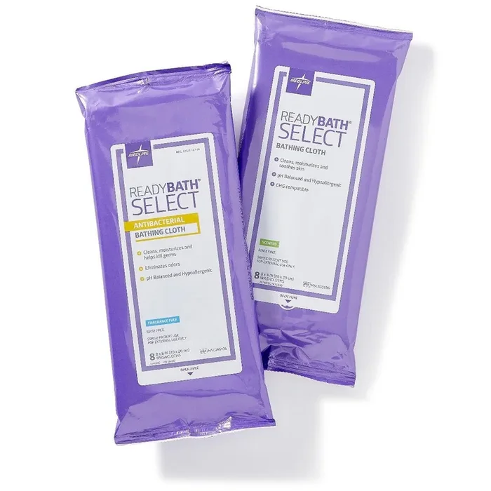 Medline ReadyBath SELECT Antibacterial Medium-Weight Washcloths