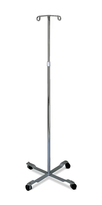 Medline Standard IV Pole with 2 Hooks