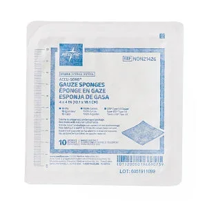 Medline Sterile 100% Cotton Woven Gauze Sponges 4″ x 4″ Tray 10ct NON21426