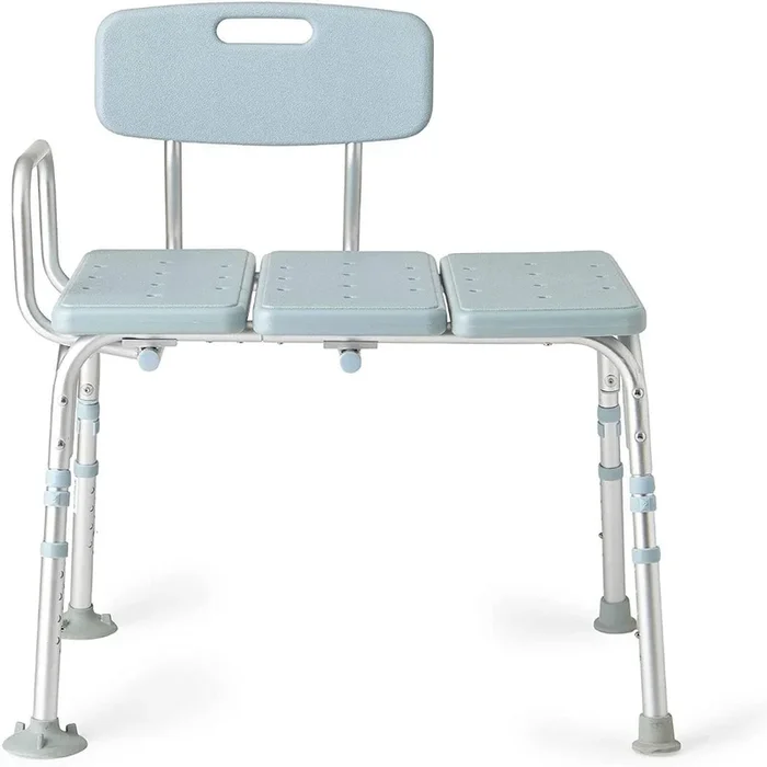 Medline Transfer Shower Bench With Microban Antimicrobial Protection – Blue