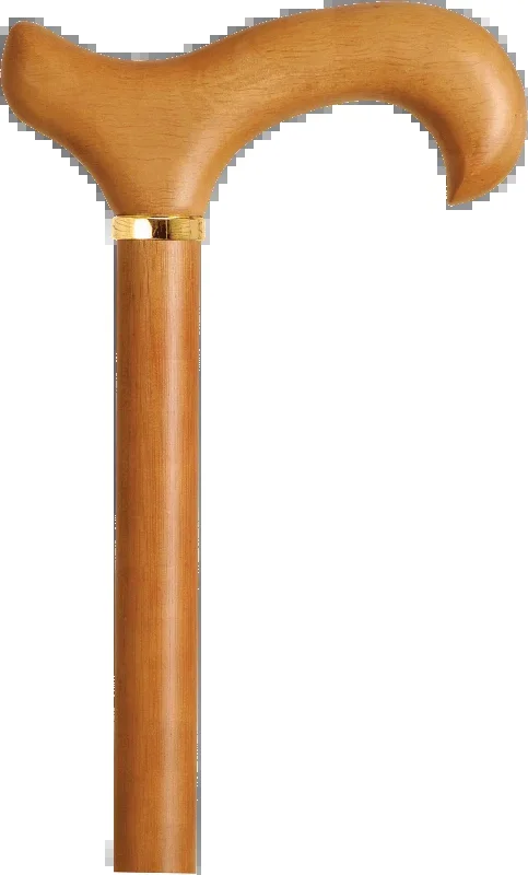 Men’s Derby Handle Wood Cane, Natural Stain