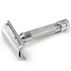 Merkur 37C Chrome Thick Handle SLANT Safety Razor #10066499
