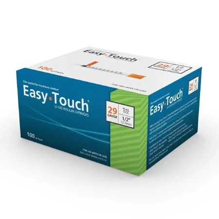 Mhc Medical Insulin Syringe With Needle Easytouch 1 Ml 29 Gauge 1/2 Inch Attached Needle Without Safety – 829155
