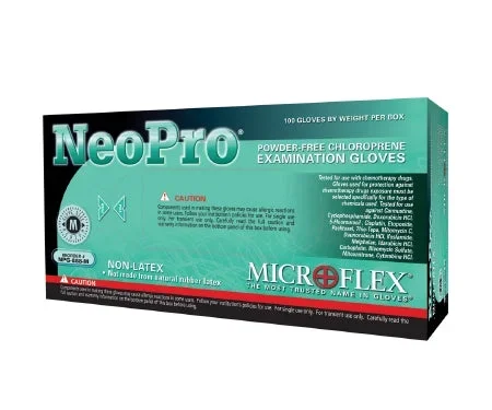 Microflex Medical Exam Glove NeoPro NonSterile Polyisoprene Standard Cuff Length Textured Fingertips Green Chemo Tested