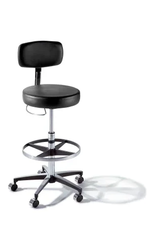 Midmark Ritter 277 Classic Series Air Lift Stool Backrest Air Lift, Pneumatic Height Adjustment, Hand Controlled, 8 Inch Hand Ring 5 Casters Soothing Blue – 277-001-855