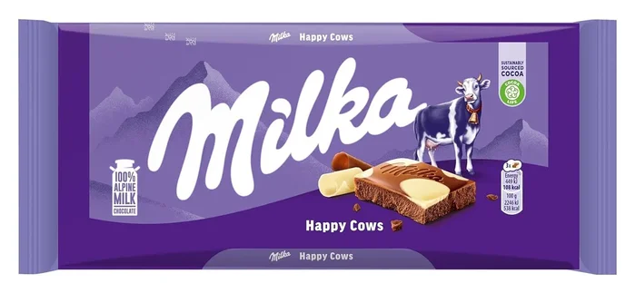 Milka Milk & White Chocolate Happy Cow 3.5oz