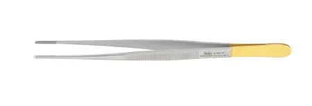 Miltex Dressing Forceps Potts-Smith 7 Inch Surgical Grade Stainless Steel / Tungsten Carbide NonSterile NonLocking Thumb Handle Straight Serrated Tip – 6-154TC