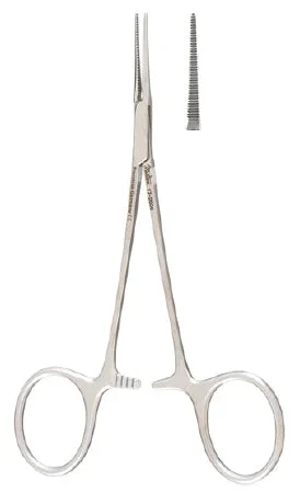 Miltex Hemostatic Forceps Micro-Jacobson-Mosquito 5 Inch Surgical Grade Stainless Steel NonSterile Ratchet Lock Finger Ring Handle Straight Extremely Delicate Serrated Tips – 17-2600
