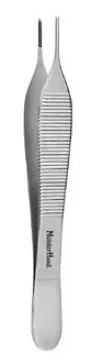 Miltex MeisterHand Dressing Forceps Adson 4-3/4 Inch Surgical Grade Stainless Steel (German) NonSterile NonLocking Thumb Handle Straight Delicate Serrated Tips – H6-118