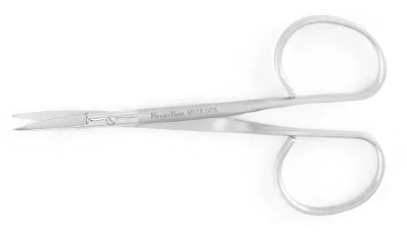 Miltex MeisterHand Iris Scissors 4 Inch Length Surgical Grade Stainless Steel NonSterile Ribbon Style Finger Ring Handle Curved Sharp/Sharp – H18-1416