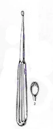 Miltex Miltex Dermal Curette 6-1/4 Inch Length Single-ended Hollow Handle with Grooves Size 3 Tip Oval Cup Tip – 33-15