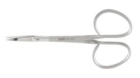 Miltex Miltex Iris Scissors 4 Inch Length OR Grade Stainless Steel (German) NonSterile Ribbon Style Finger Ring Handle Straight Blade Sharp/Sharp – 18-1415