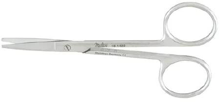 Miltex Miltex Iris Scissors Knapp 4 Inch Length OR Grade Stainless Steel (German) NonSterile Finger Ring Handle Straight Blade Blunt/Blunt – 18-1422