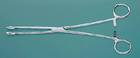 Miltex Miltex Sponge Forceps Foerster 7 Inch OR Grade Stainless Steel (German) NonSterile Ratchet Lock Finger Ring Handle Straight Smooth Tip – 7-606