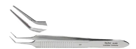 Miltex Miltex Suture Forceps McPherson 3-1/2 Inch OR Grade Stainless Steel (German) NonSterile NonLocking Thumb Handle Angled Smooth Tip – 18-949