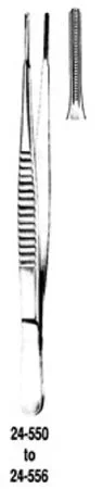 Miltex Miltex Tissue Forceps DeBakey 12 Inch OR Grade Stainless Steel (German) NonSterile NonLocking Thumb Handle Straight Serrated Tip – 24-556