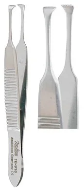 Miltex Miltex Tissue Forceps Harmon 3 Inch OR Grade Stainless Steel (German) NonSterile NonLocking Thumb Handle Straight 4 X 5 Teeth, Serrated Tip – 18-916