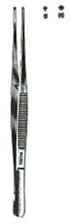 Miltex Miltex Tissue Forceps Semken 5 Inch OR Grade Stainless Steel (German) NonSterile NonLocking Thumb Handle Straight 2 X 3 Teeth, Serrated Tip – 6-108