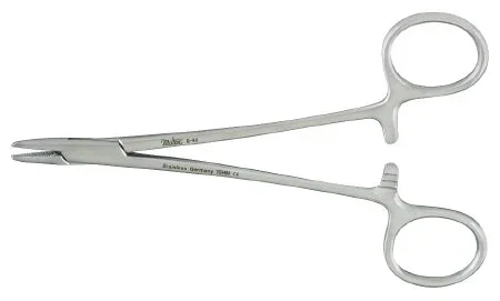 Miltex Needle Holder 5-1/2 Inch Serrated Jaws Finger Ring Handle – 14824