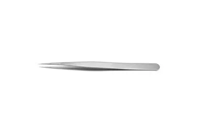 Miltex Padgett Micro Forceps Jeweler 5-1/4 Inch Surgical Grade Stainless Steel NonSterile NonLocking Thumb Handle Straight Fine Point Tips – PM-4749