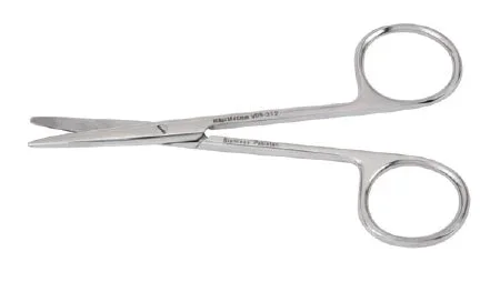 Miltex Vantage Strabismus Scissors 4 Inch Length Office Grade Stainless Steel Finger Ring Handle Straight Blade Blunt/Blunt – V95-312