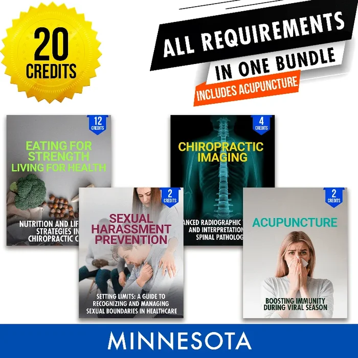 Minnesota Package 2: Full Recertification With Acupuncture – All Required Chiropractic Continuing Education Hours in One Package, 20 Credits