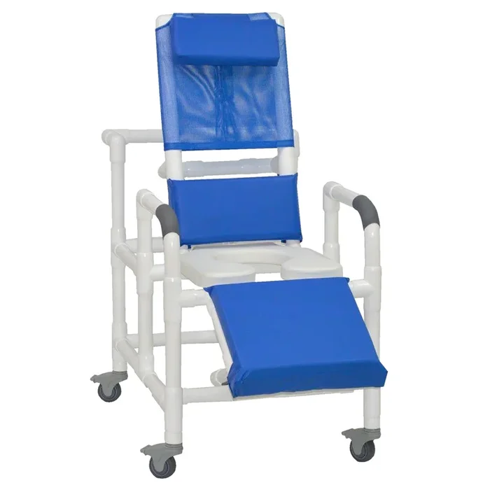 MJM International PVC Echo Reclining Padded Shower Chair with Commode Opening