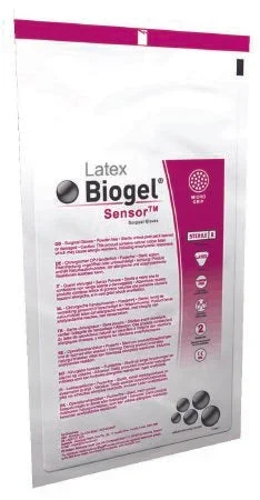 Molnlycke Biogel Sensor Surgical Glove Size 8 Sterile Latex Standard Cuff Length Micro-Textured Straw Not Chemo Approved – 30680