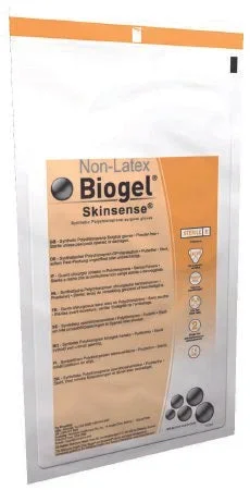 Molnlycke Biogel Skinsense Surgical Glove Size 8 Sterile Polyisoprene Standard Cuff Length Fully Textured Ivory Not Chemo Approved – 31480