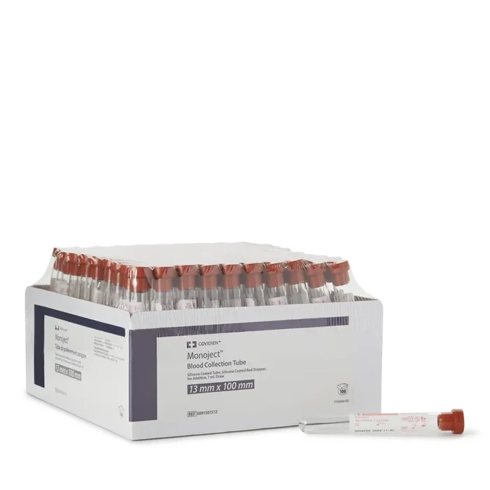 Monoject 7mL Red Glass Serum Tube 13x100mm