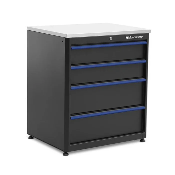 Montezuma 4-Drawer Base Storage Cabinet with Stainless Steel Top