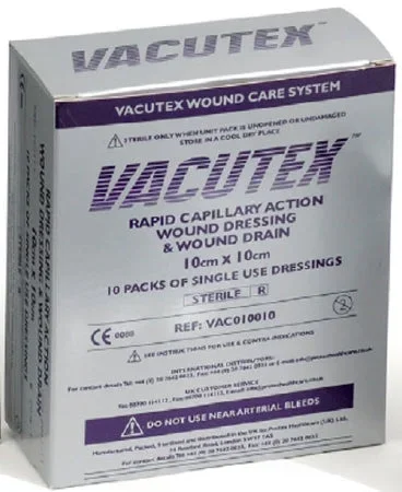 MPM Medical Vacutex Rapid Capillary Action Wound Dressing Polyester Filamets / Polyester / Cotton Non-impregnated 4 X 4 Inch Sterile – VAC010010
