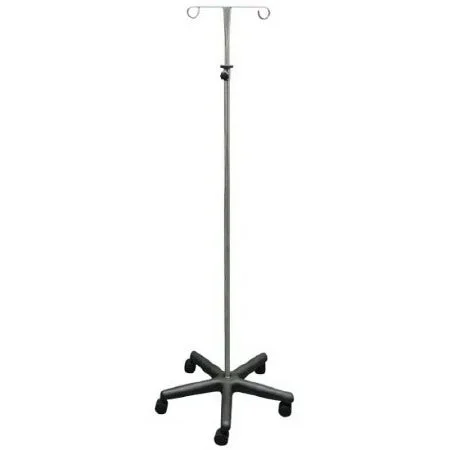 MRIequip.com LLC IV Pole 2-Hook Plastic Base, 5 Casters – IV-1000